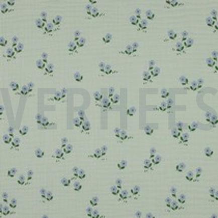 DOUBLE GAUZE FLOWERS MINT (thumbnail)