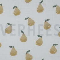 DOUBLE GAUZE DIGITAL PEARS WHITE (thumbnail)