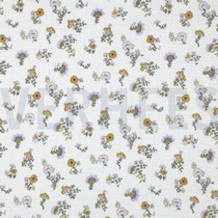 DOUBLE GAUZE GOTS BLOEMEN WIT (thumbnail)