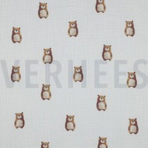 DOUBLE GAUZE GOTS DIGITAL ANIMALS WHITE (thumbnail)