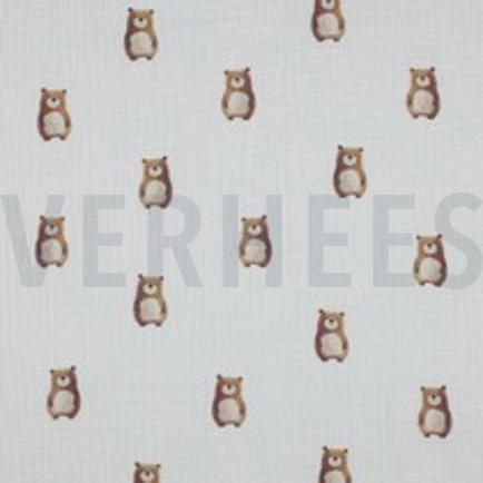 DOUBLE GAUZE GOTS DIGITAAL DIEREN WIT (thumbnail)