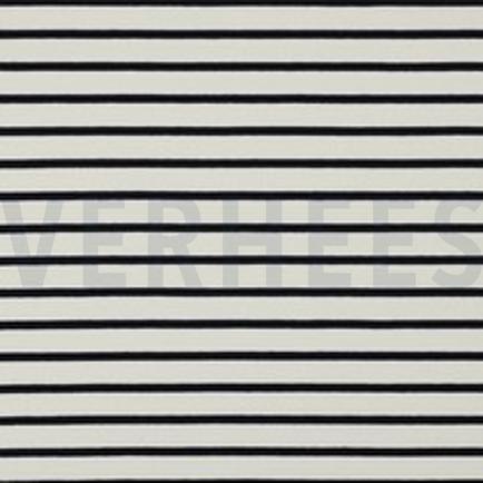 FRENCH TERRY YARN DYED STRIPES ECRU/NAVY (thumbnail)