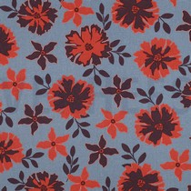 LINNEN VISCOSE BLOEMEN BLAUW (thumbnail)