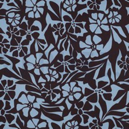 BAUMWOLLE VISKOSE BLUMEN HELLBLAU (thumbnail)