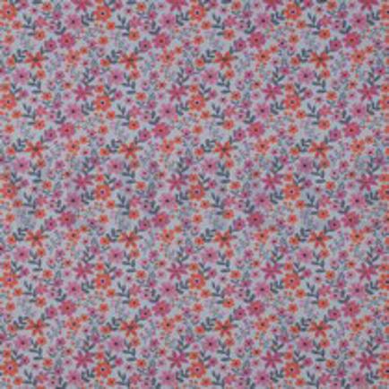 FIJNGEWEVEN KATOENEN POPLIN GOTS BLOEMEN LICHTBLAUW (thumbnail)