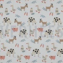POPELINE DE COTON GOTS ANIMAUX DE LA FERME BLANC (thumbnail)