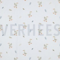 POPELINE DE COTON GOTS ANIMAUX DE LA FERME BLANC (thumbnail)