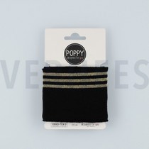 CUFFS BORD- CÔTES LUREX 7CM BLACK/GOLD (thumbnail)