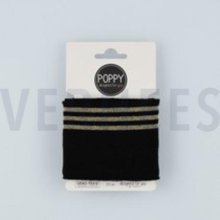 CUFFS BORD- CÔTES LUREX 7CM BLACK/GOLD (thumbnail)