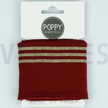 CUFFS LUREX 7CM BORDEAUXROOD (thumbnail)