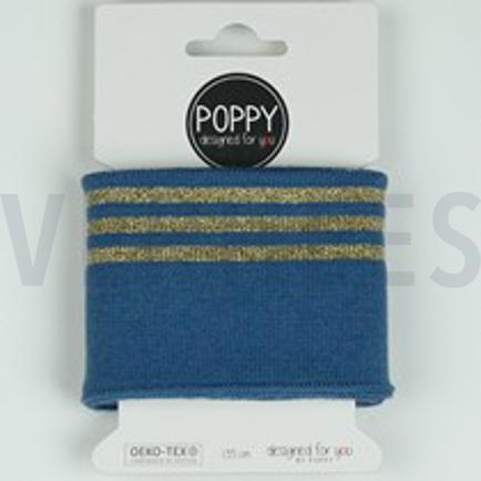 CUFFS BORD- CÔTES LUREX 7CM JEAN BLEU (thumbnail)