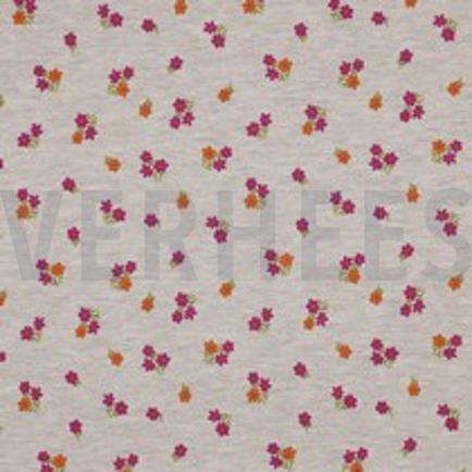 JERSEY MELANGE FLOWERS LIGHT SAND (thumbnail)