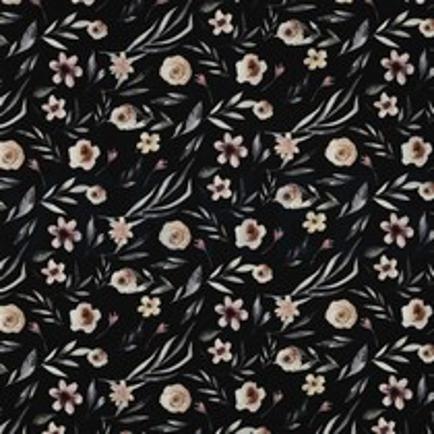 WAFFELJERSEY DIGITAL BLUMEN SCHWARZ (thumbnail)