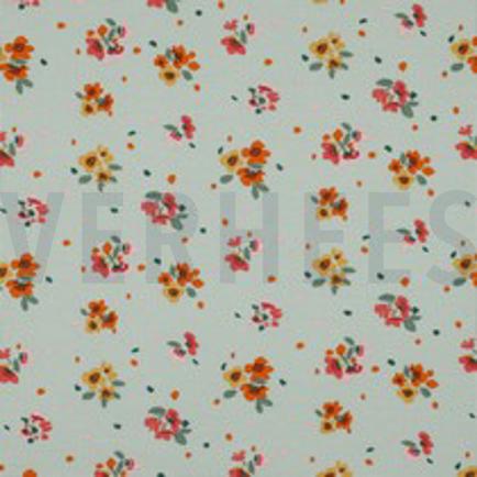 WAFELJERSEY BLOEMEN TEAL (thumbnail)