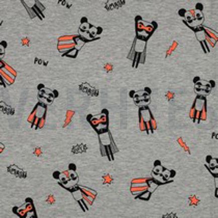 JERSEY MÉLANGE NEON SUPER HÉROS GRIS CLAIR (thumbnail)