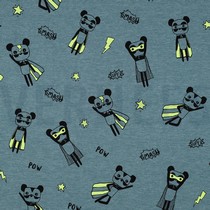 JERSEY MELANGE NEON SUPERHELDEN RAUCHBLAU (thumbnail)