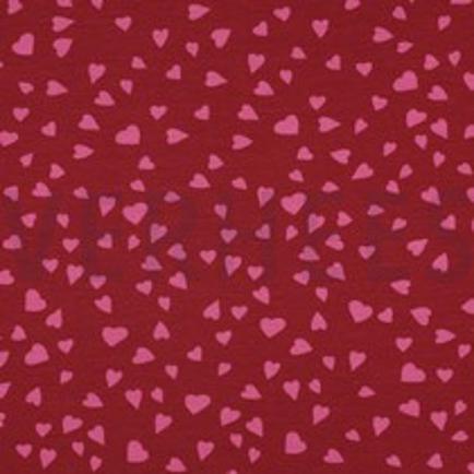 FRENCH TERRY DOGS AND HEARTS RED (thumbnail)