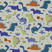 FRENCH TERRY DINOSAURIER GEBROCHEN WEISS (thumbnail)
