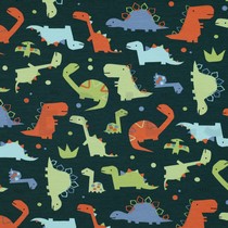FRENCH TERRY DINOSAURIER DUNKELGRÜN (thumbnail)
