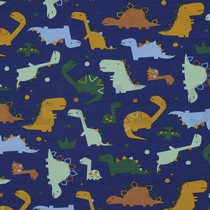FRENCH TERRY DINOSAURIER KOBALTBLAU (thumbnail)