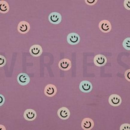 FLANNEL HAPPY FACES LAVENDER (thumbnail)