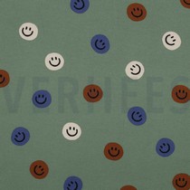 FLANNEL HAPPY FACES ARMY GREEN (thumbnail)