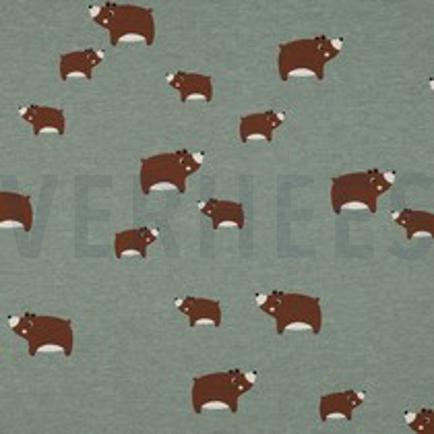 JERSEY MELANGE BEARS DARK MINT (thumbnail)
