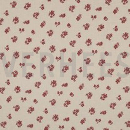 DOUBLE GAZE DE COTON DOBBY FLEURS PÊCHE (thumbnail)