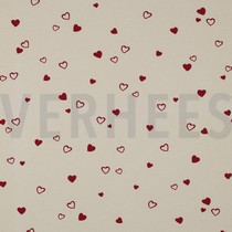 JERSEY GOTS NATURAL HEARTS NATURAL / FUCHSIA (thumbnail)