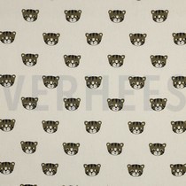 POPELINE DE COTON GOTS NATUREL TIGRES NATUREL (thumbnail)