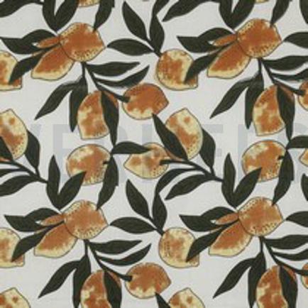 HANDCRAFTED BLOCK-PRINTED COTTON LEMONS WHITE (thumbnail)