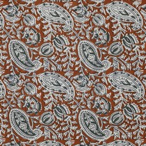 HANDCRAFTED BLOCK-PRINTED COTTON PAISLEY COGNAC (thumbnail)