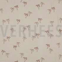 DOUBLE GAZE DE COTON GOTS NATUREL PALMIERS NATUREL (thumbnail)