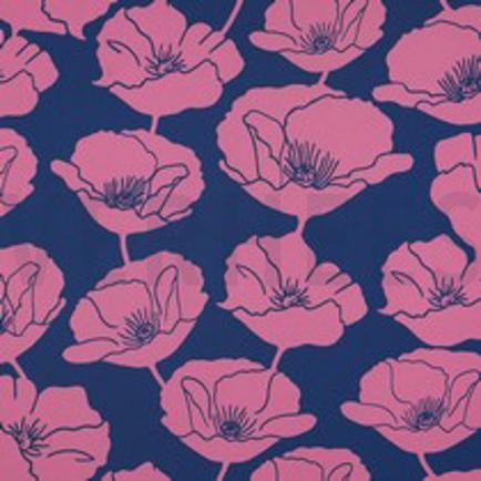 ROYAL MICRO SATIJN BLOEMEN KOBALTBLAUW (thumbnail)