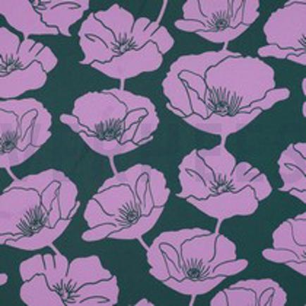 ROYAL MICRO SATIJN BLOEMEN DONKERGROEN (thumbnail)
