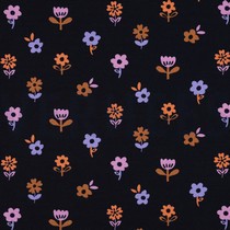 JERSEY GAUFRÉ FLEURS BLEU MARINE (thumbnail)