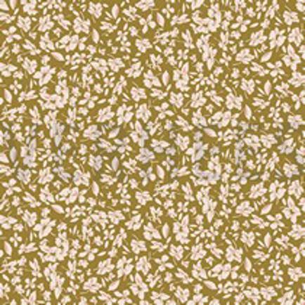 VISCOSE ROSELLA STRETCH BLOEMEN OLIJF (thumbnail)