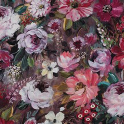 TOILE DÉCORATION FLEURS MAUVE (thumbnail)