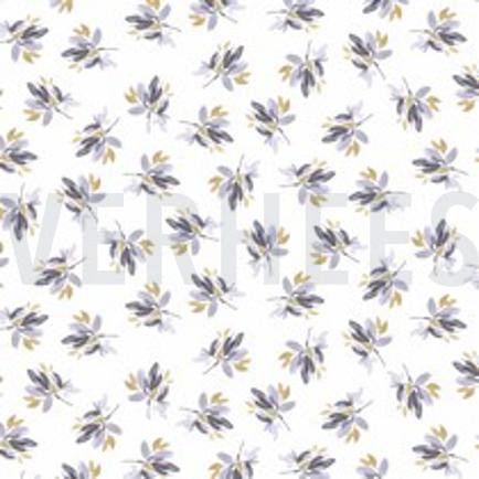 JERSEY DIGITAL FLEURS ET FEUILLES BLANC/LAVANDE (thumbnail)