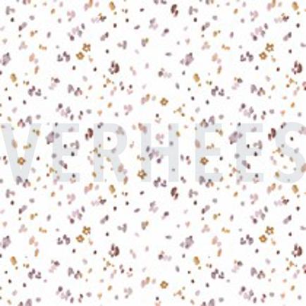 JERSEY DIGITAL FLEURS ET FEUILLES VIEUX ROSÉ PÂLE (thumbnail)