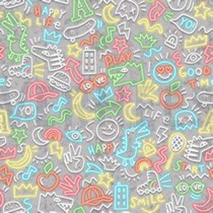 JERSEY DIGITAL GRIBOUILLAGES GRIS CLAIR (thumbnail)