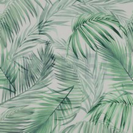 TABLECLOTH DIGITAL WATER REPELLENT LEAVES WHITE (thumbnail)