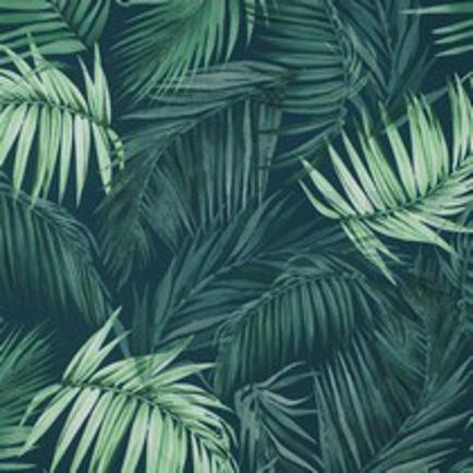 TABLECLOTH DIGITAL WATER REPELLENT LEAVES DARK GREEN (thumbnail)