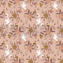 POPELINE DE COTON GOTS FLEURS ROSE ANCIEN (thumbnail)