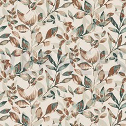 LINNEN JERSEY DIGITAAL BLADEREN TERRACOTTA (thumbnail)