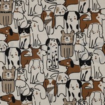 CANVAS LEINENOPTIK HUNDE NATUR (thumbnail)