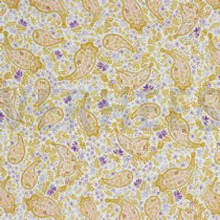 DOUBLE GAUZE DIGITAL PAISLEY WHITE/LAVENDER (thumbnail)