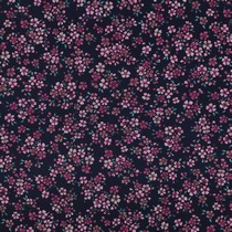 POPELINE DE COTON DIGITAL FLORAISON BLEU MARINE (thumbnail)