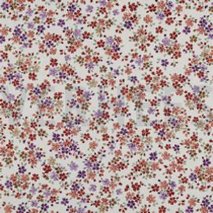 FIJNGEWEVEN KATOENEN POPLIN DIGITAAL BLOEMEN GEBROKEN WIT (thumbnail)