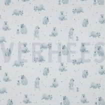 DOUBLE GAUZE GOTS DIGITAAL BOS WIT (thumbnail)